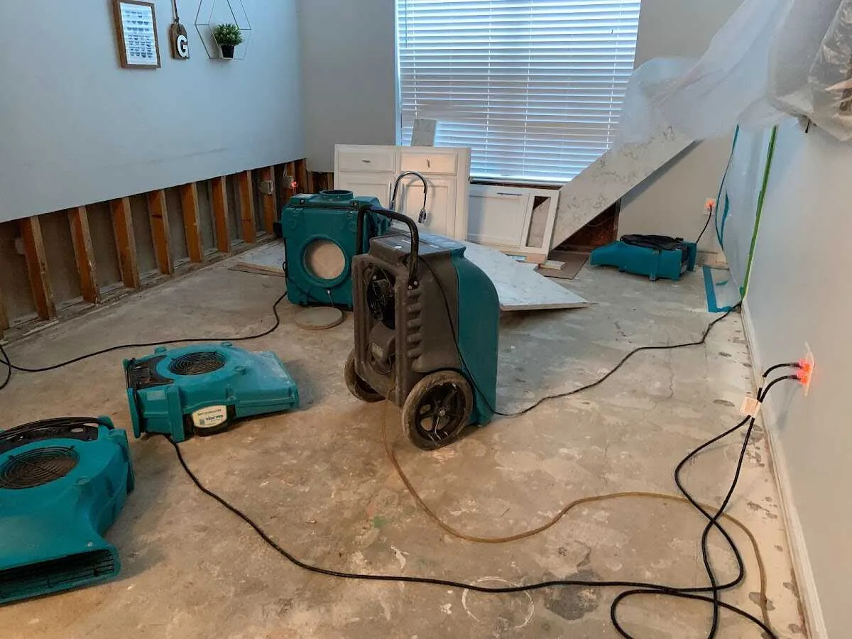 Dehumidifier in flood-cut room for Water Extraction & Removal in Bloomington